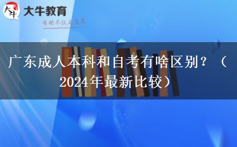 廣東成人本科和自考有啥區(qū)別？（2024年最新比較）