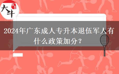 2024年廣東成人專升本退伍軍人有什么政策加分？