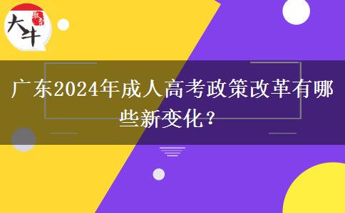 廣東2024年成人高考政策改革有哪些新變化？