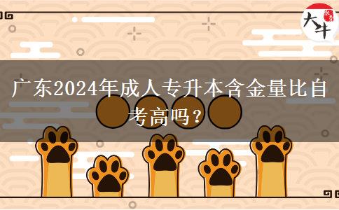 廣東2024年成人專升本含金量比自考高嗎？