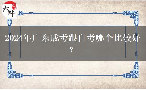 2024年廣東成考跟自考哪個比較好？