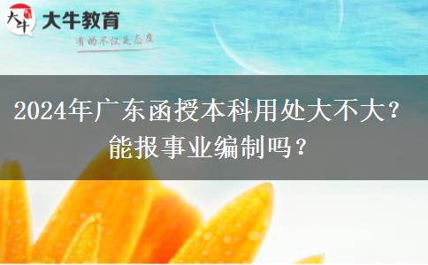 2024年廣東函授本科用處大不大？能報事業(yè)編制嗎