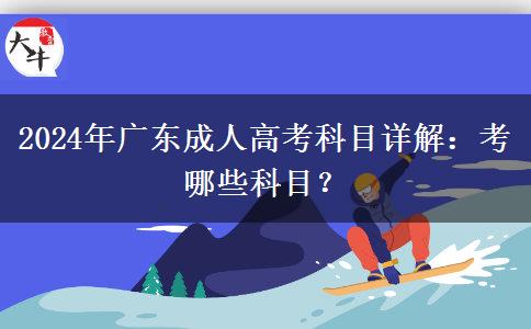 2024年廣東成人高考科目詳解：考哪些科目？