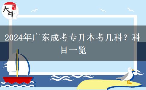 2024年廣東成考專升本考幾科？科目一覽