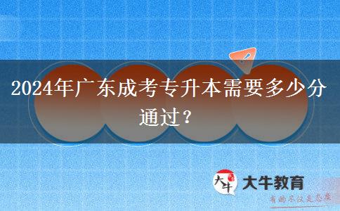 2024年廣東成考專升本需要多少分通過？