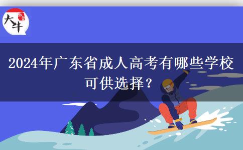 2024年廣東省成人高考有哪些學(xué)?？晒┻x擇？