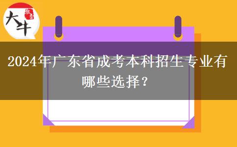 2024年廣東省成考本科招生專業(yè)有哪些選擇？