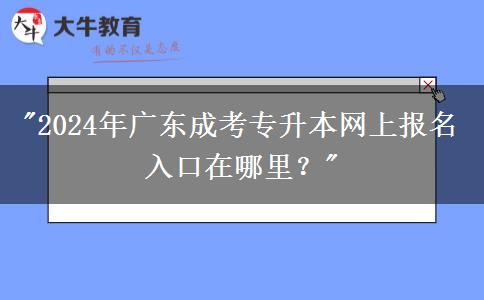 2024年廣東成考專升本網(wǎng)上報(bào)名入口在哪里？