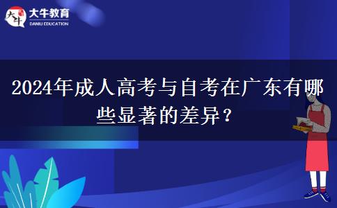 2024年成人高考與自考在廣東有哪些顯著的差異？