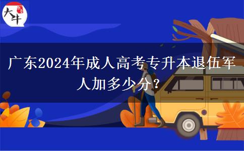 廣東2024年成人高考專升本退伍軍人加多少分？