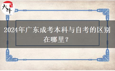 2024年廣東成考本科與自考的區(qū)別在哪里？