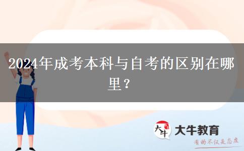 2024年成考本科與自考的區(qū)別在哪里？