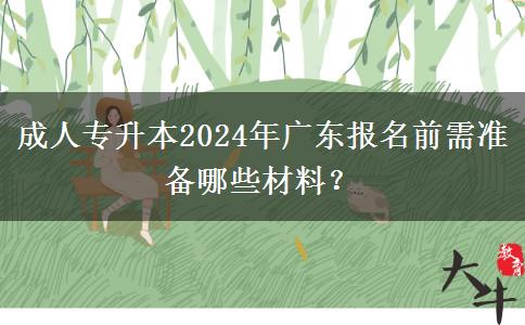 成人專升本2024年廣東報(bào)名前需準(zhǔn)備哪些材料？