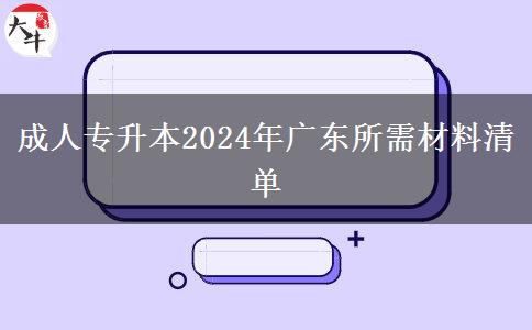 成人專升本2024年廣東所需材料清單