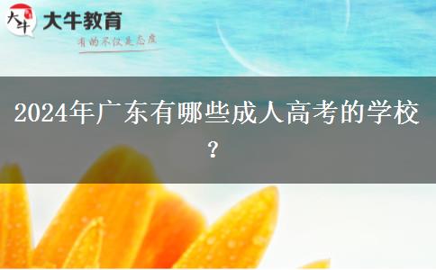 2024年廣東有哪些成人高考的學(xué)校？