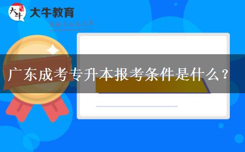 廣東成考專升本報(bào)考條件是什么？