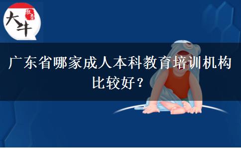 廣東省哪家成人本科教育培訓(xùn)機構(gòu)比較好？