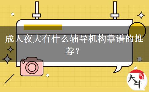 成人夜大有什么輔導(dǎo)機(jī)構(gòu)靠譜的推薦？