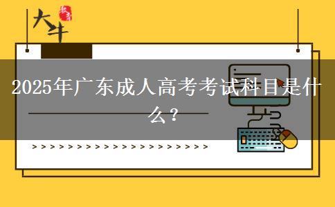 2025年廣東成人高考考試科目是什么？