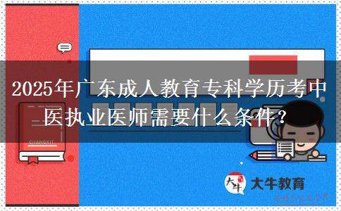2025年廣東成人教育?？茖W(xué)歷考中醫(yī)執(zhí)業(yè)醫(yī)師需要什么條件？