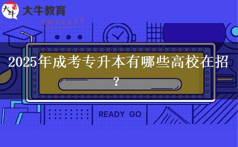 2025年成考專升本有哪些高校在招？