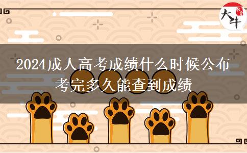 2024成人高考成績什么時候公布 考完多久能查到成績