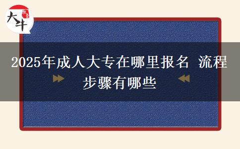 2025年成人大專在哪里報(bào)名 流程步驟有哪些