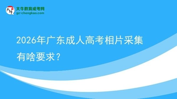 2026年廣東成人高考相片采集有啥要求？圖片