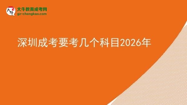 【詳解】深圳成考要考幾個科目2026年
