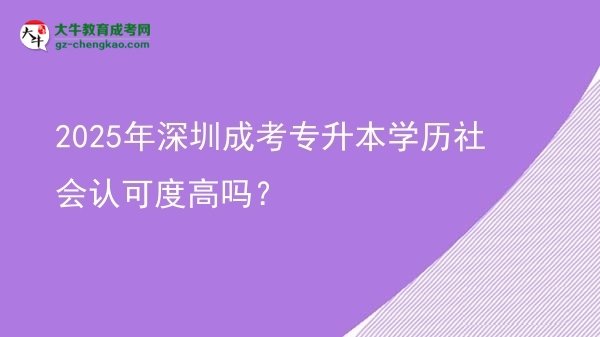 2025年深圳成考專升本學歷社會認可度高嗎？圖片