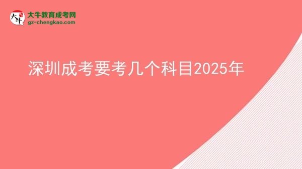 【詳解】深圳成考要考幾個(gè)科目2025年