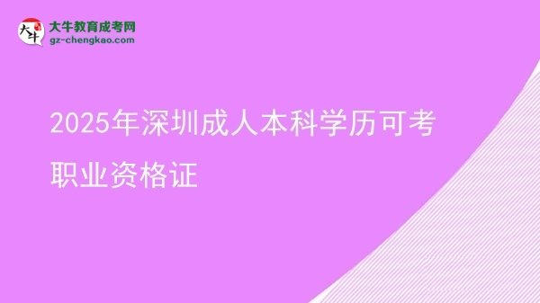 2025年深圳成人本科學歷可考職業(yè)資格證圖片